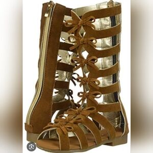 Joyfolie Brown Tan gold gladiator Baby Toddler Girls sandals 5
